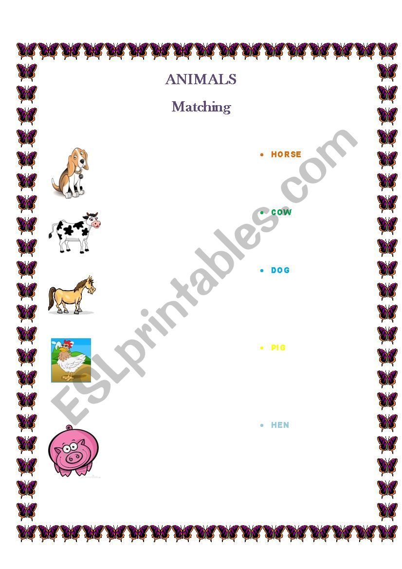 FARM ANIMALS worksheet