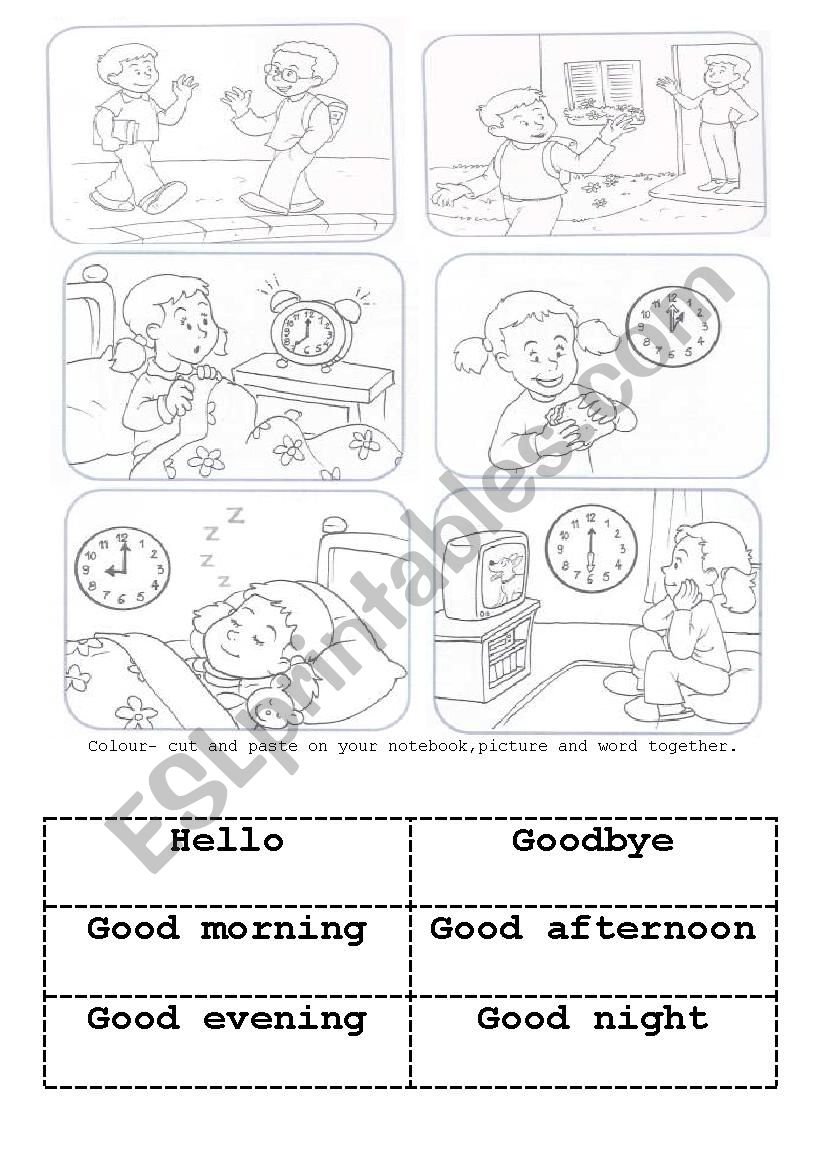 greetings worksheet