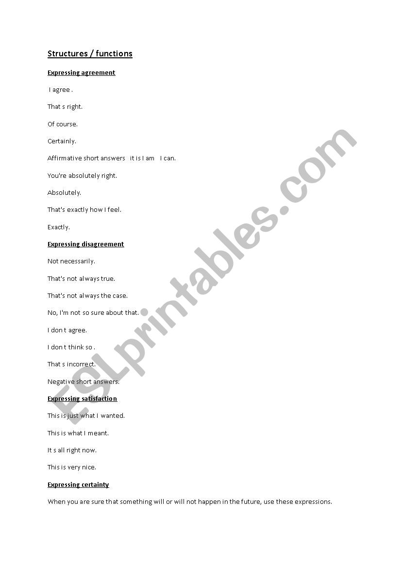structures and functions worksheet