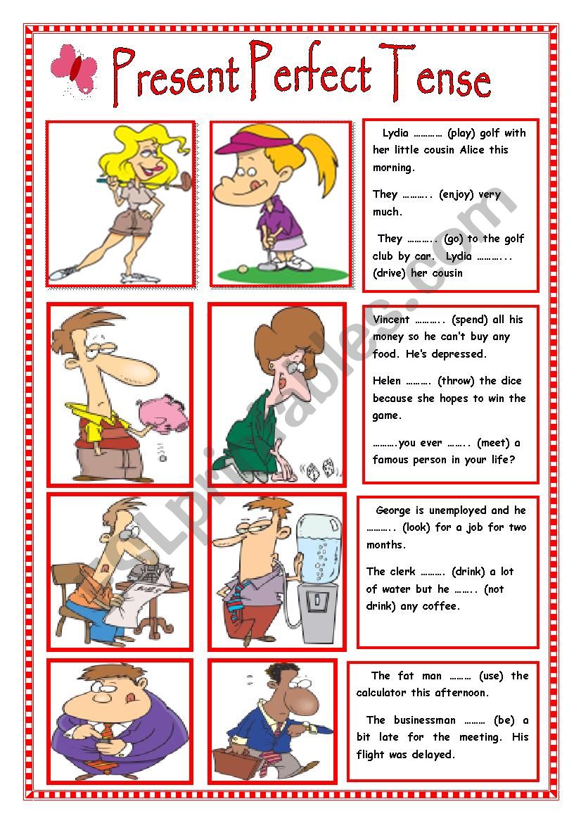 present perfect tense worksheet