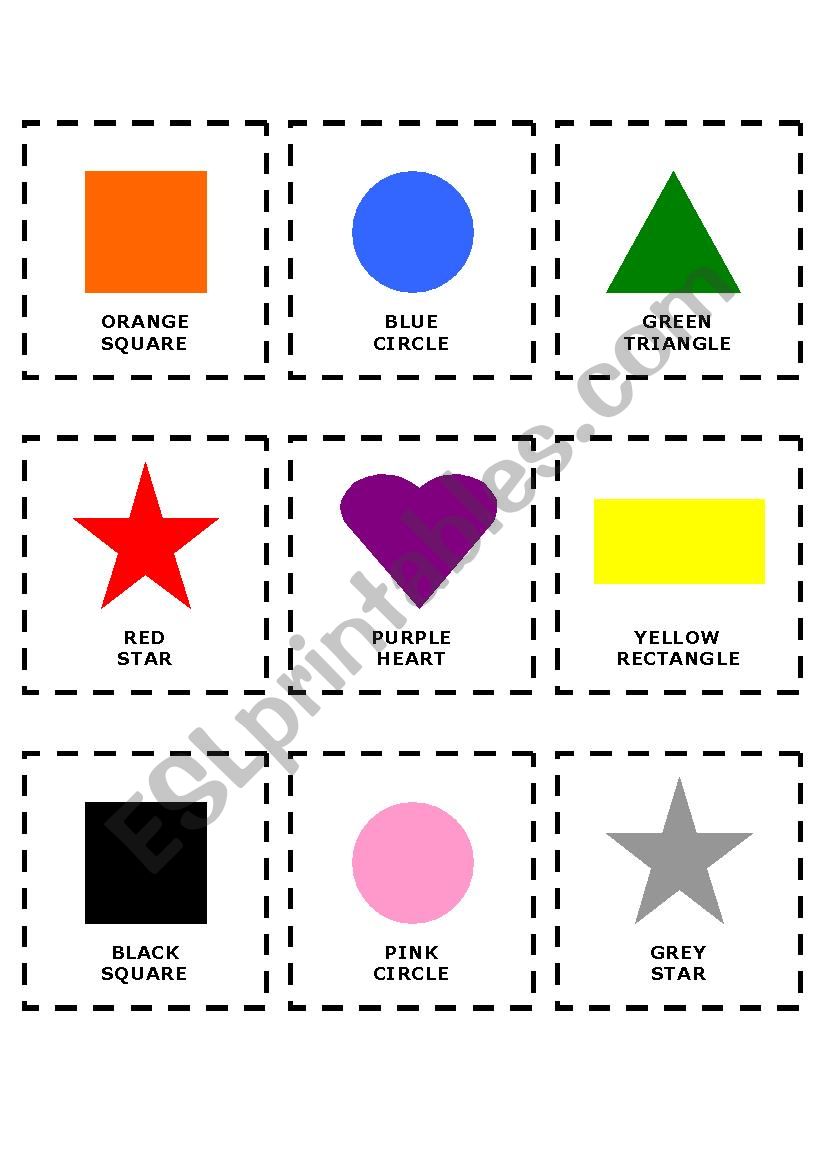 Memory Game: Colours and Shapes