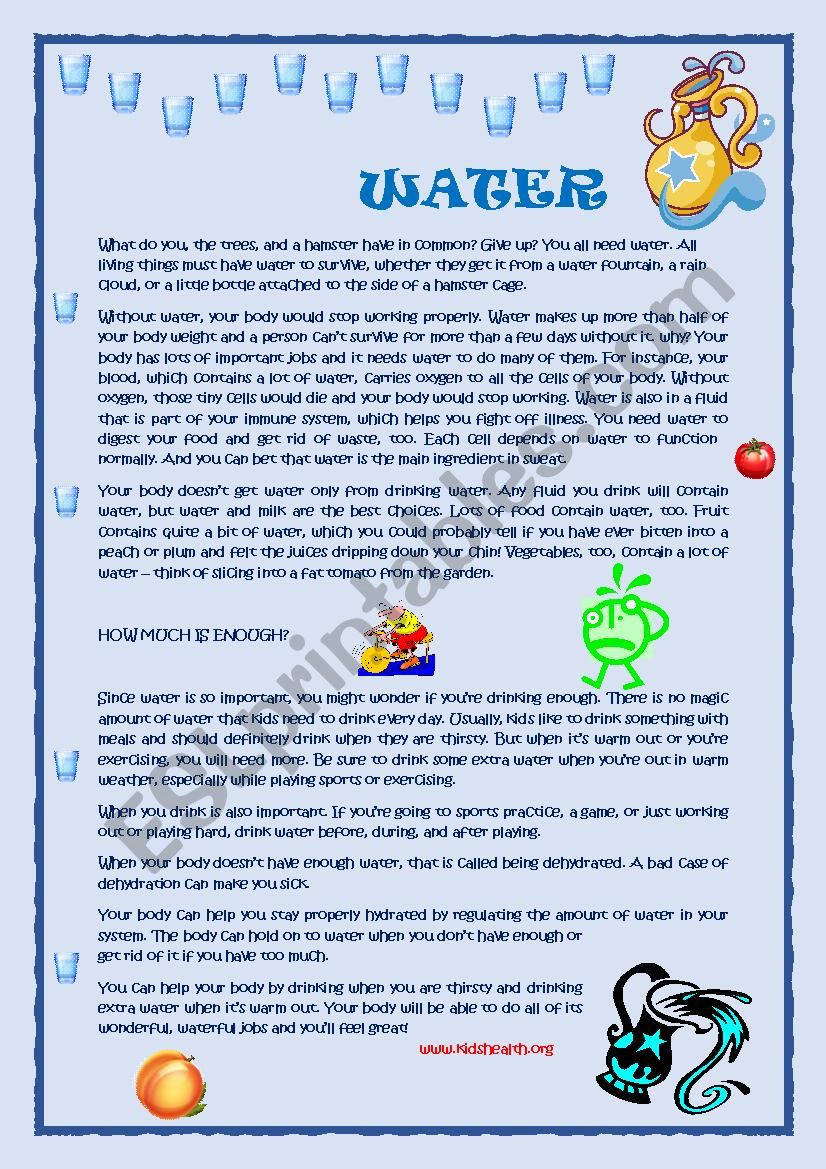 Water worksheet