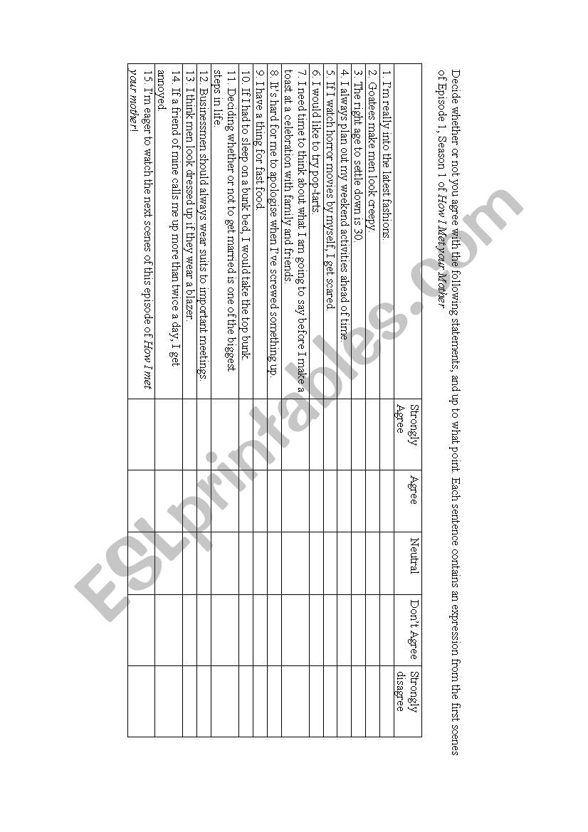 How I met your mother Episode 1 Extra Vocabulary Practice How I met your mother Episode 1 Extra Vocabulary Practice