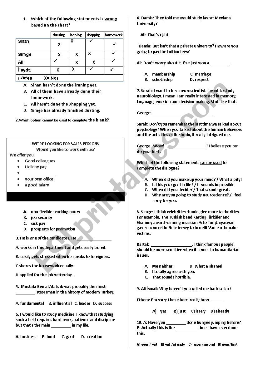 TEOG Practice Test (Revised 45 multiple choice questions)