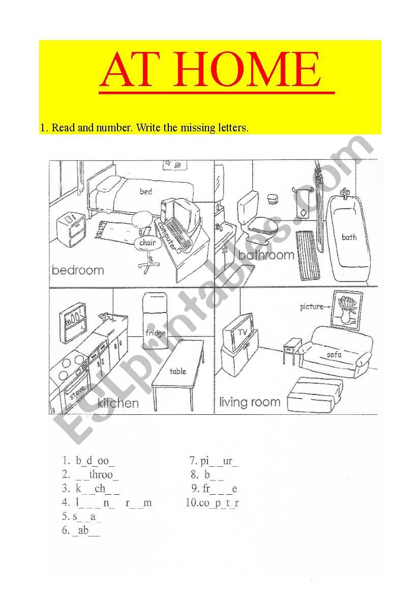 At home worksheet