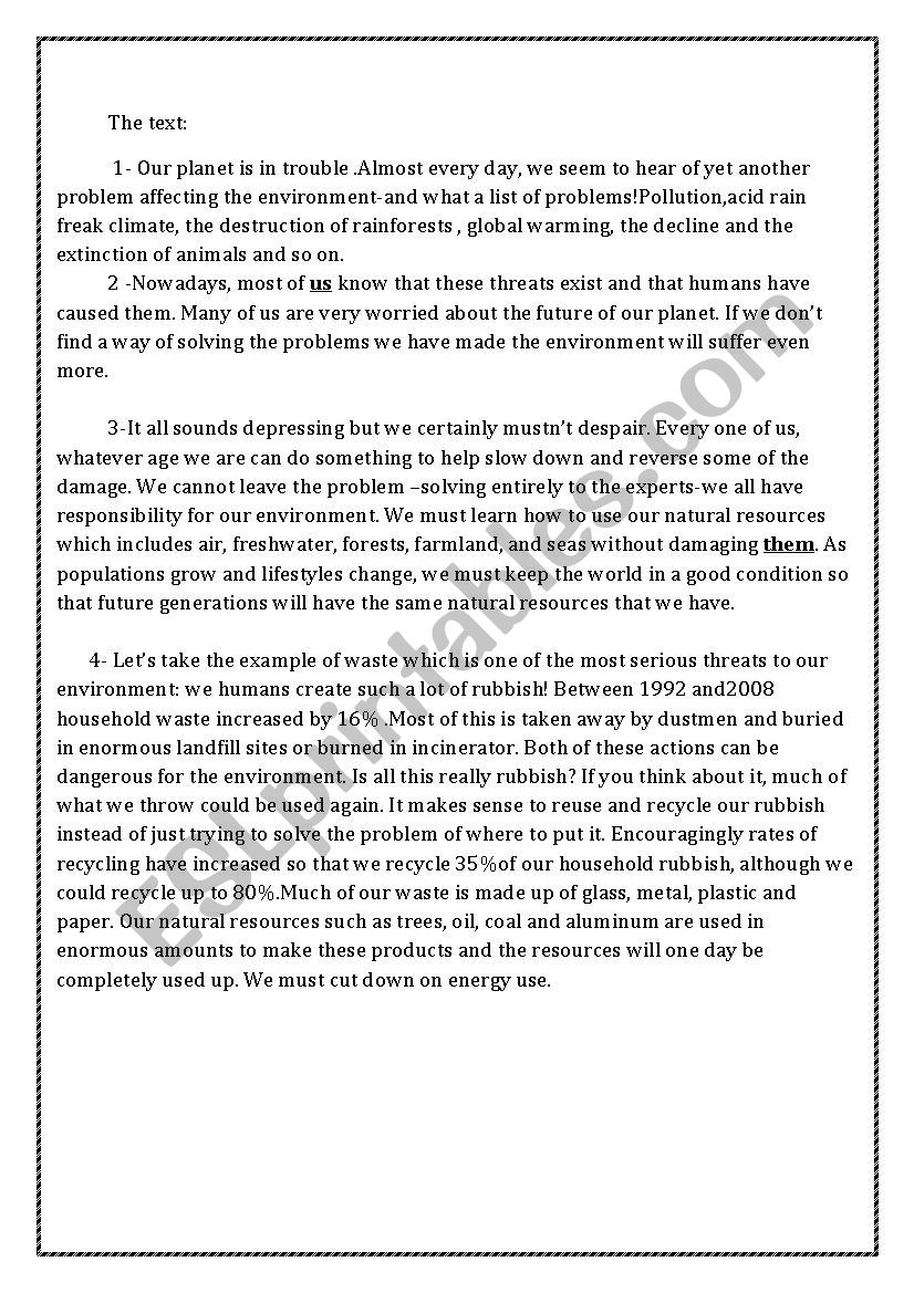 End of term exam nÂ°3 for first year pupils