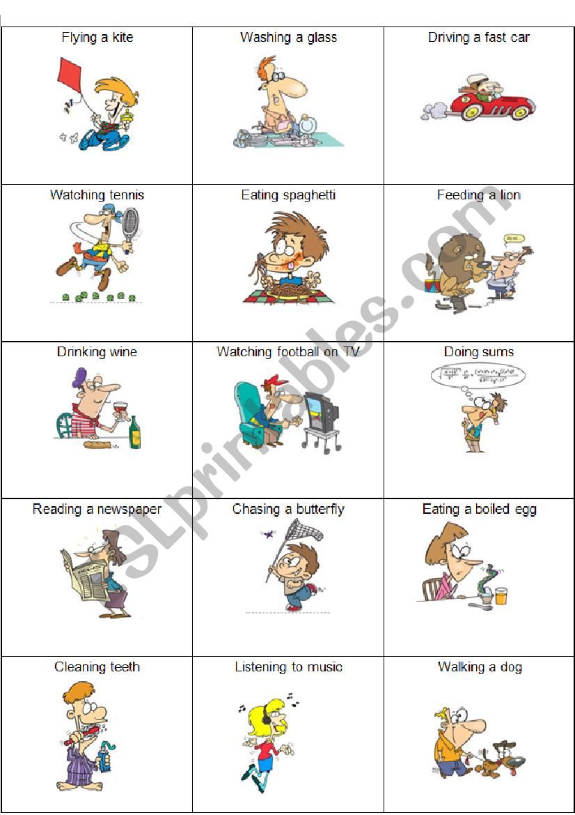 PRESENT CONTINUOUS â€“ GAMES FOR FUN (PANTOMIME) â€“ PART 1 / 2