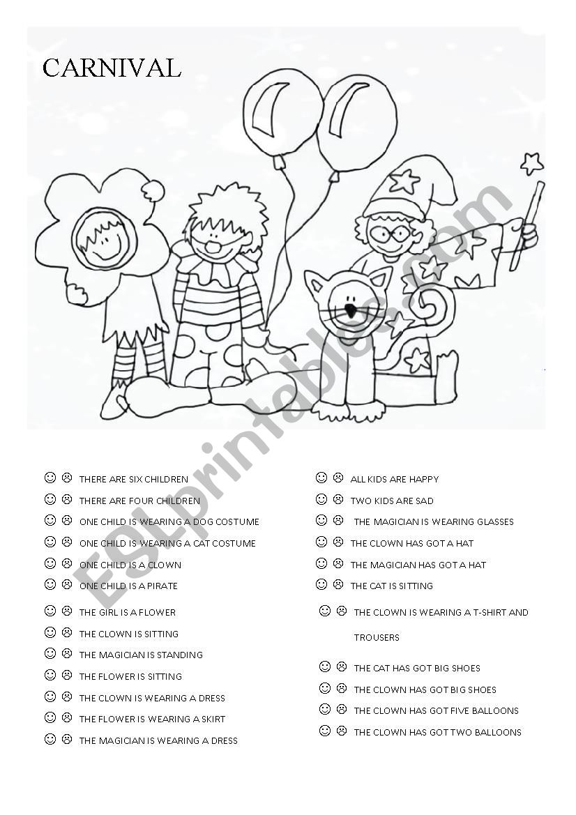 CARNIVAL worksheet