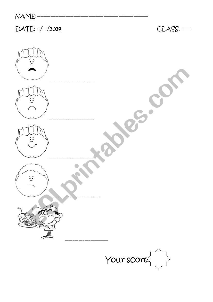 feelings worksheet