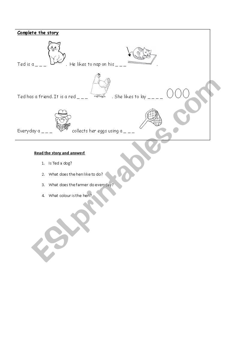 Complete the story! worksheet