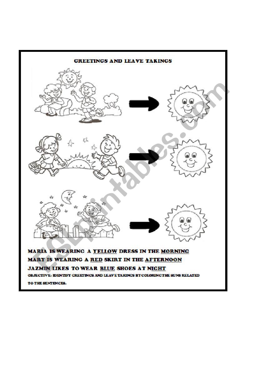 greetings and leave takings worksheet