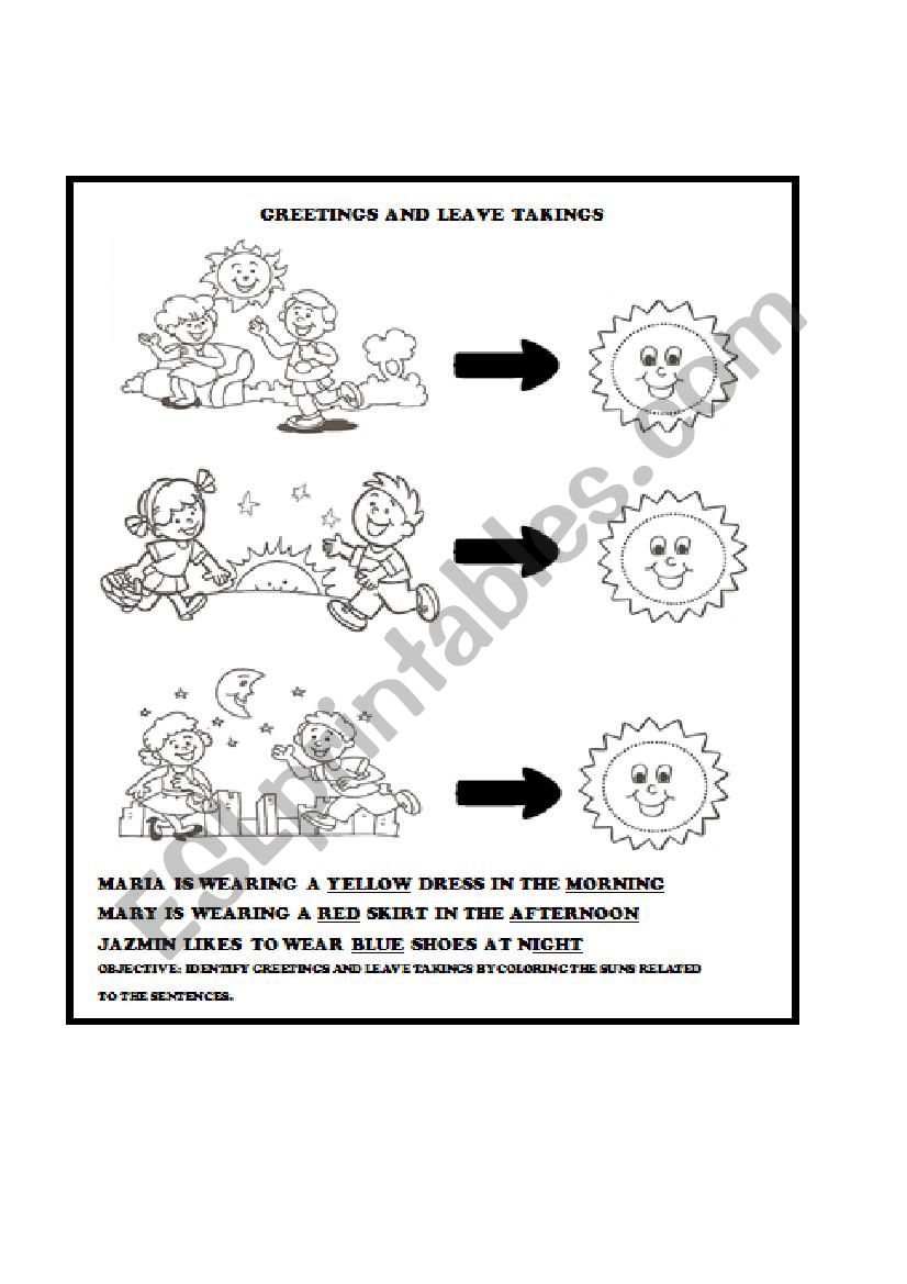 greetings and leave takings worksheet