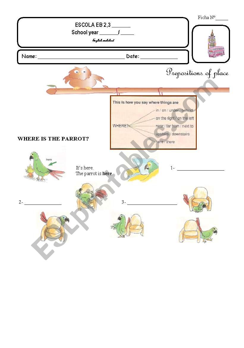 Where is the parrot? - part 1 worksheet