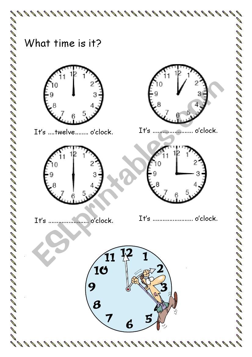 What time is it? worksheet