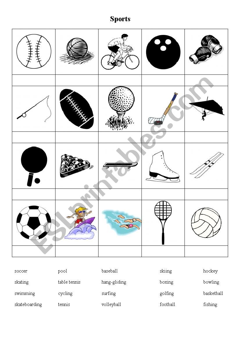 Sports and Activities worksheet