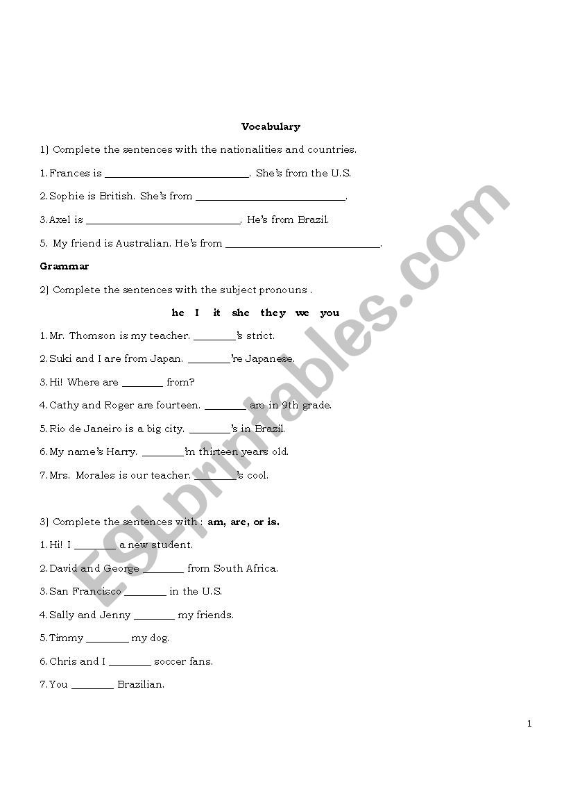 Test worksheet