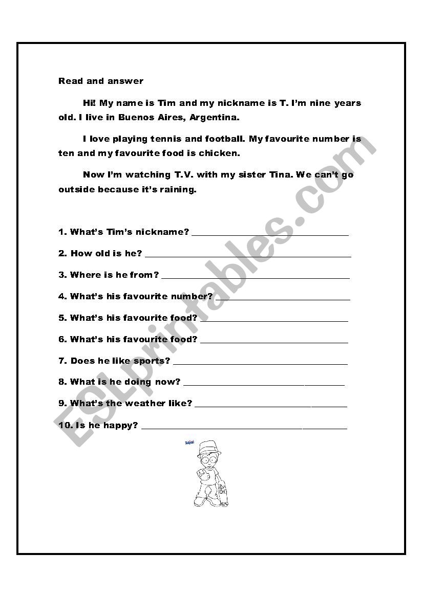 Revision for kids worksheet