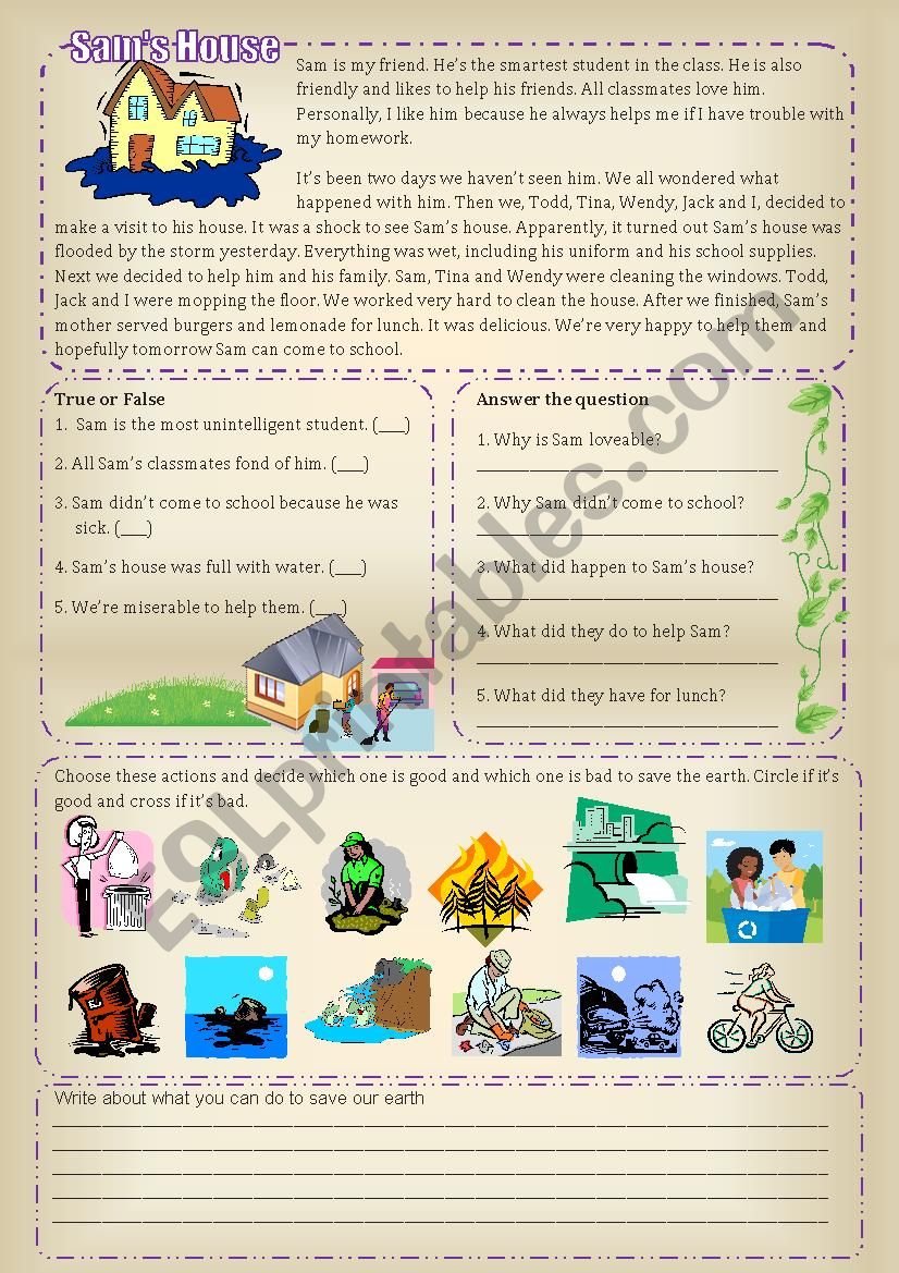 My FriendÂ´s House worksheet