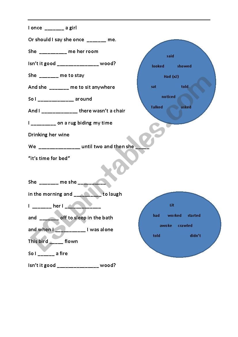 Norwegian wood worksheet