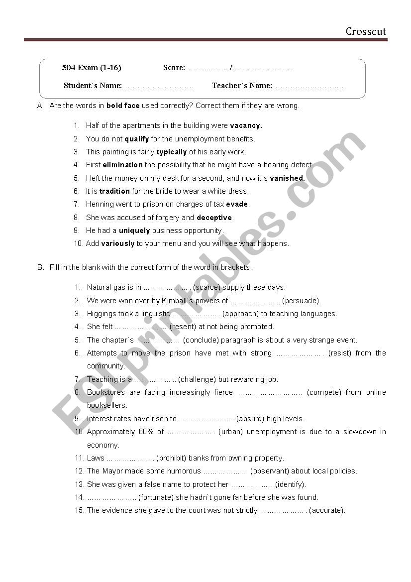 504 units 1 to 16 worksheet