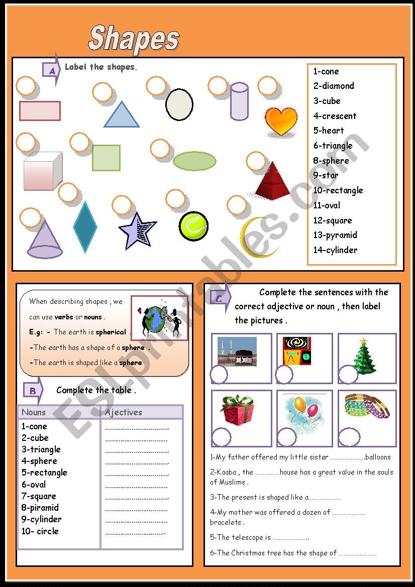 shapes worksheet