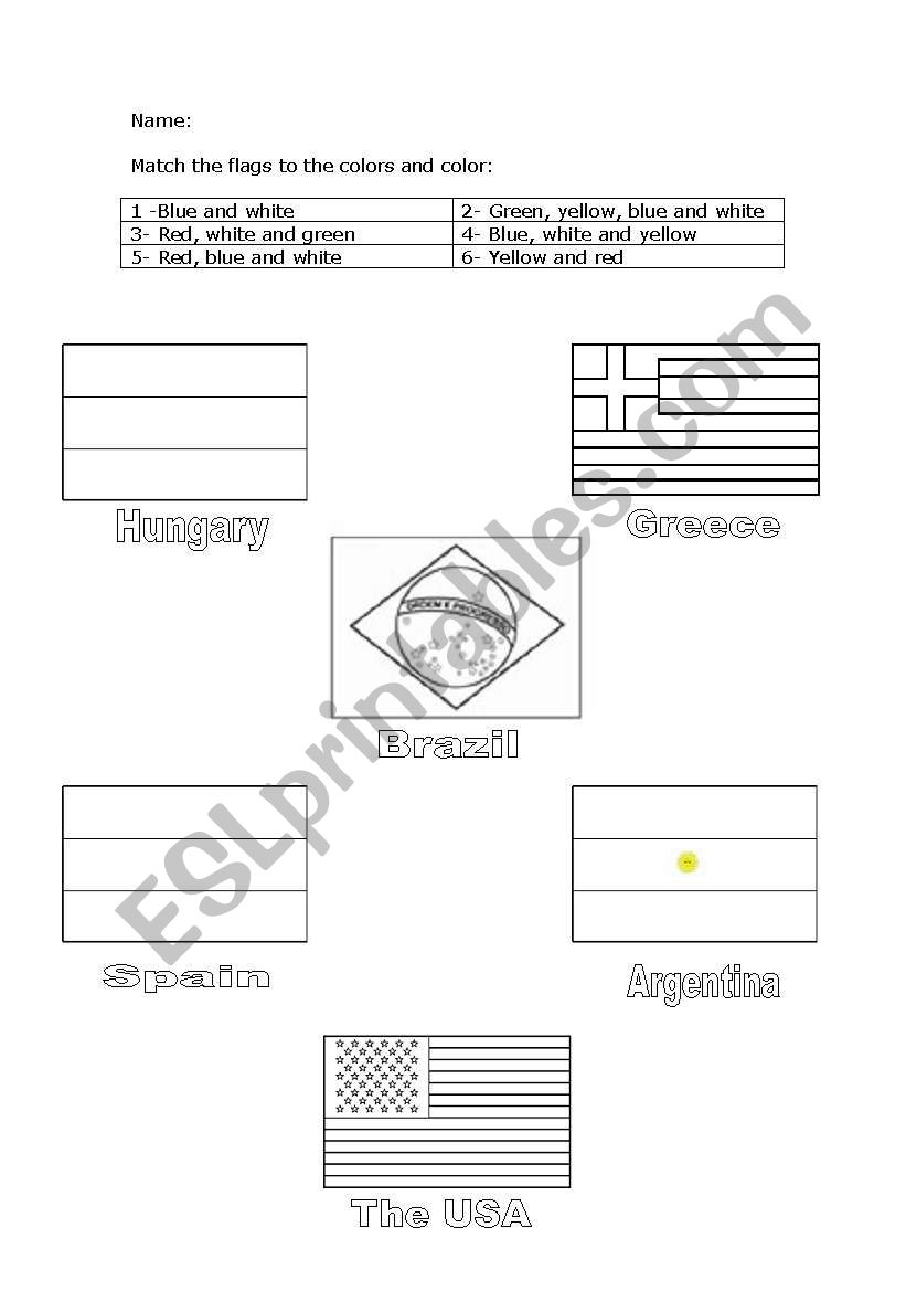 Colors/ Countries worksheet