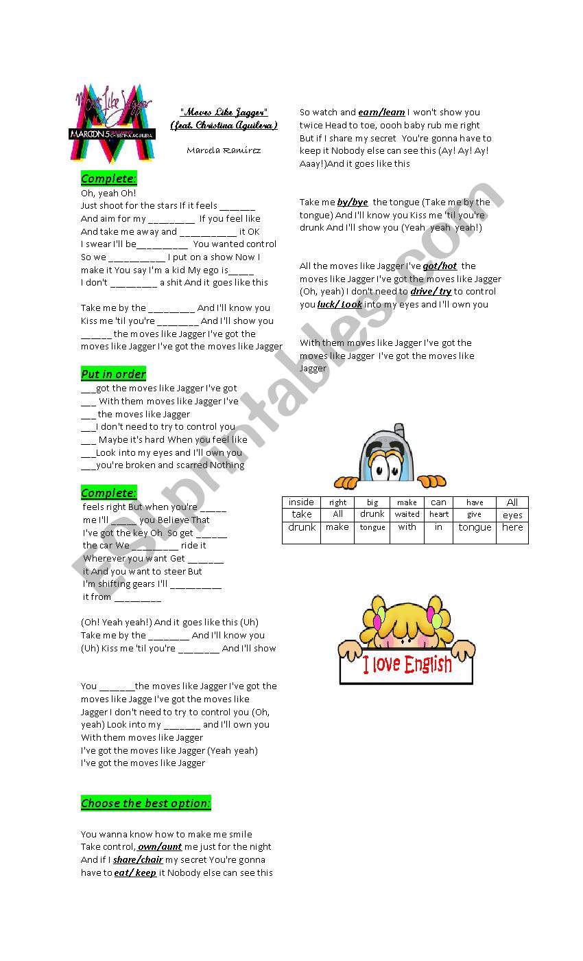 Listening activity moves like jagger, KEY INCLUDED