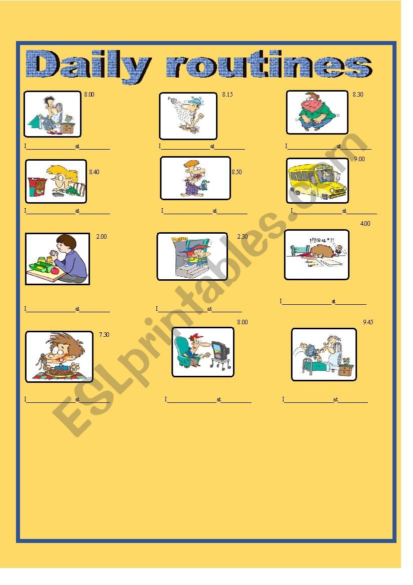 Daily routines-Simple Present Tense