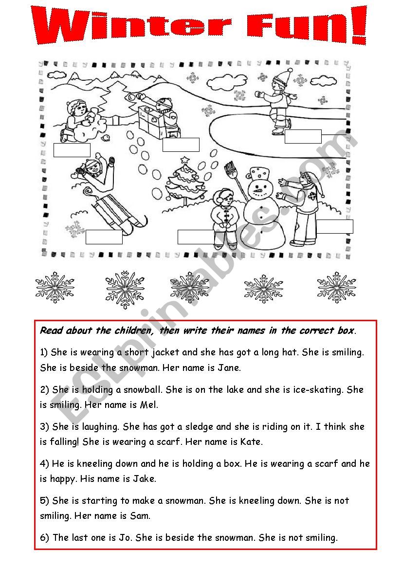 Winter Fun! worksheet