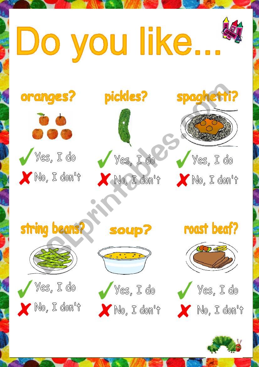 Do you like...? worksheet