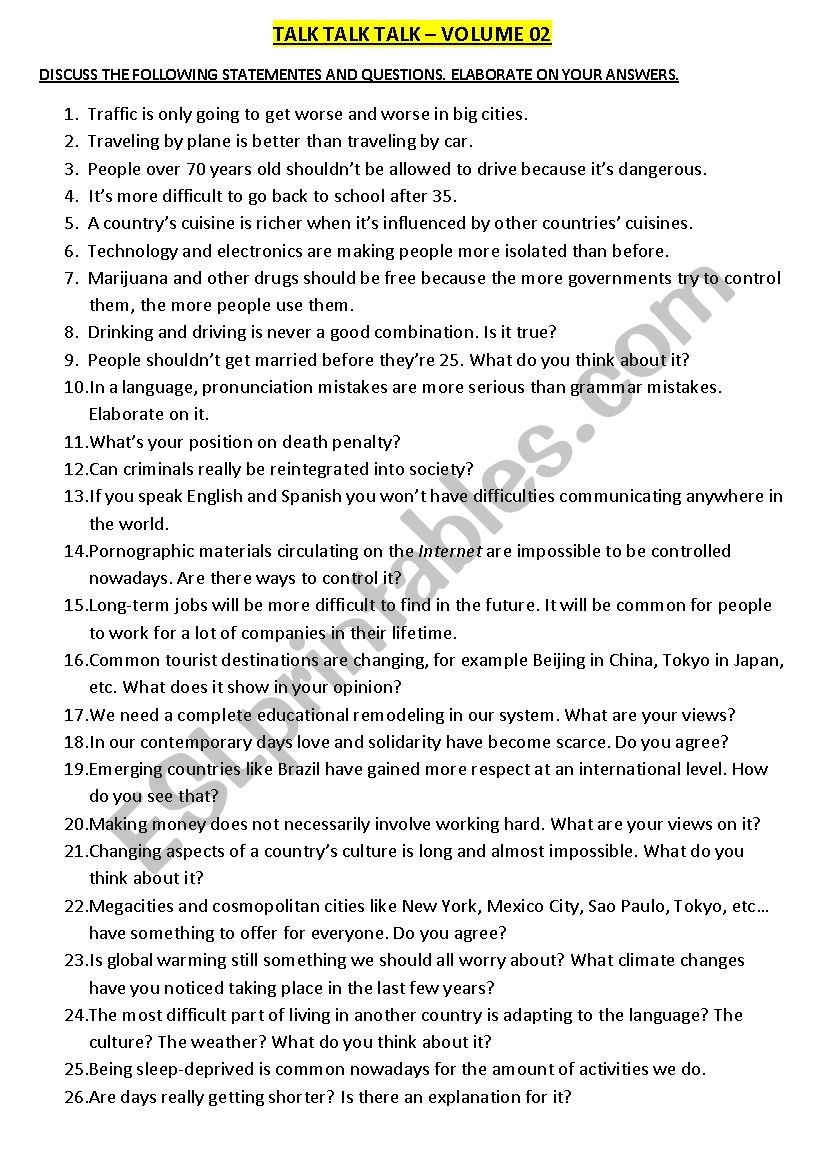 MEGA CONVERSATION FILE worksheet