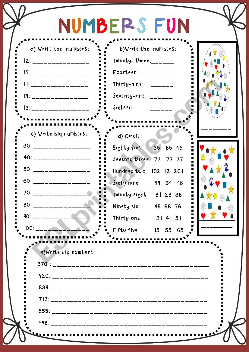 numbers fun  worksheet