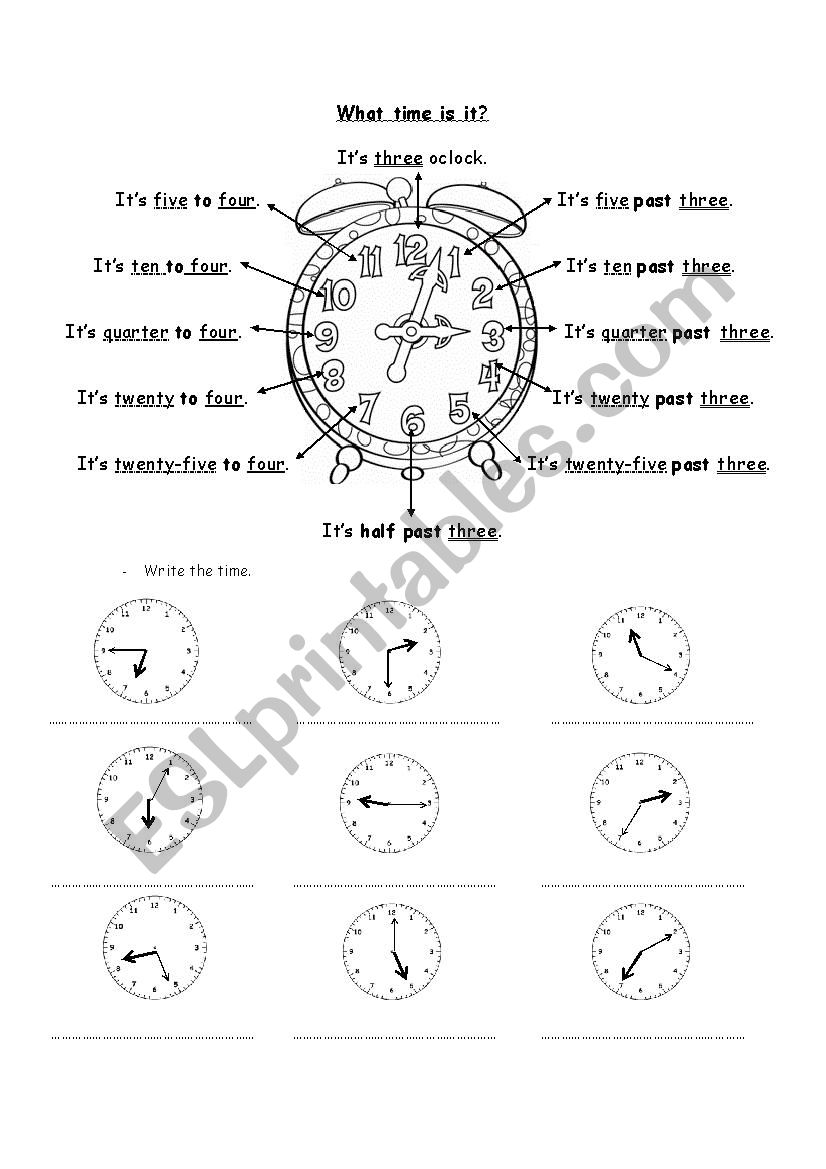 what time is it? worksheet