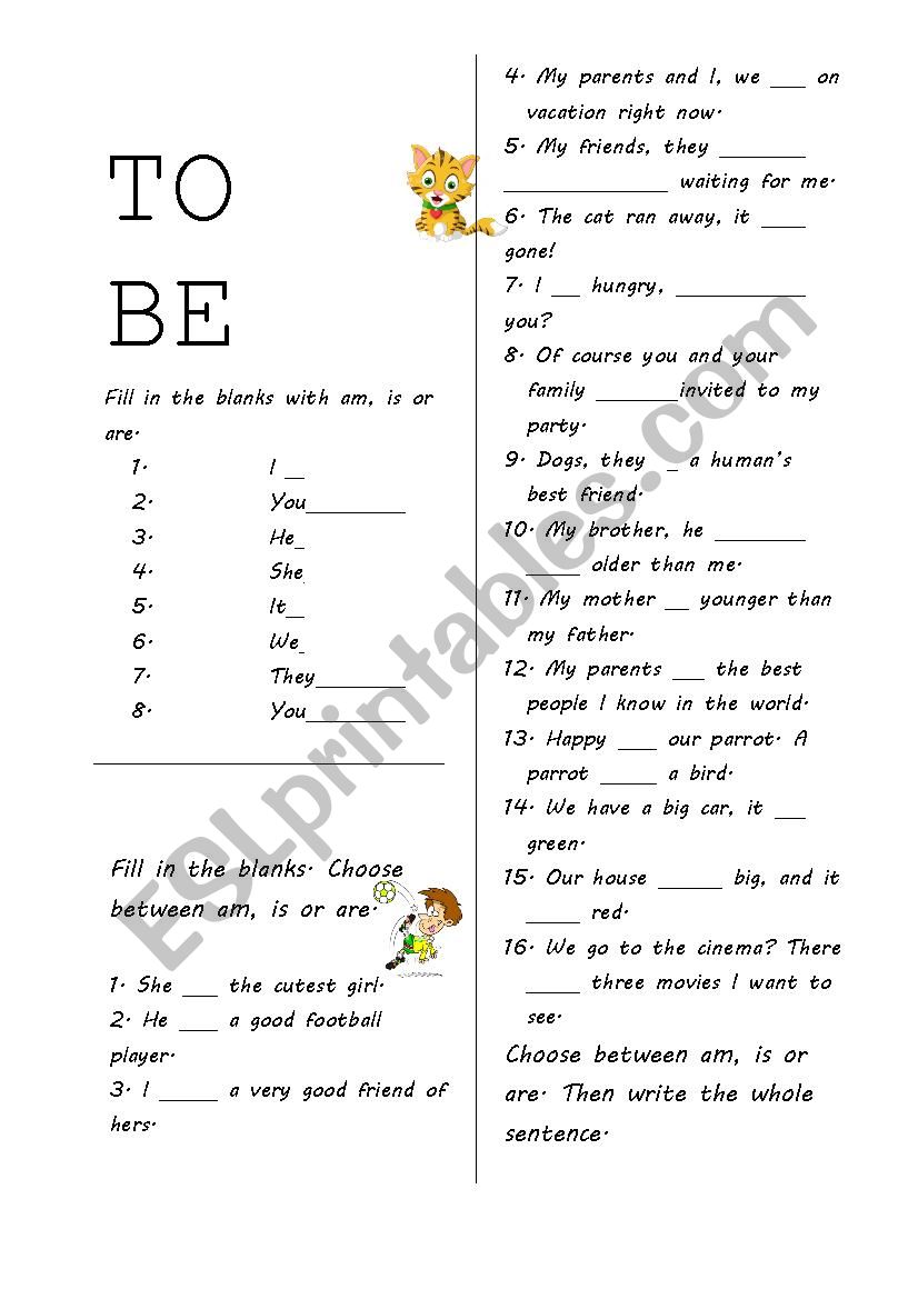 To be worksheet