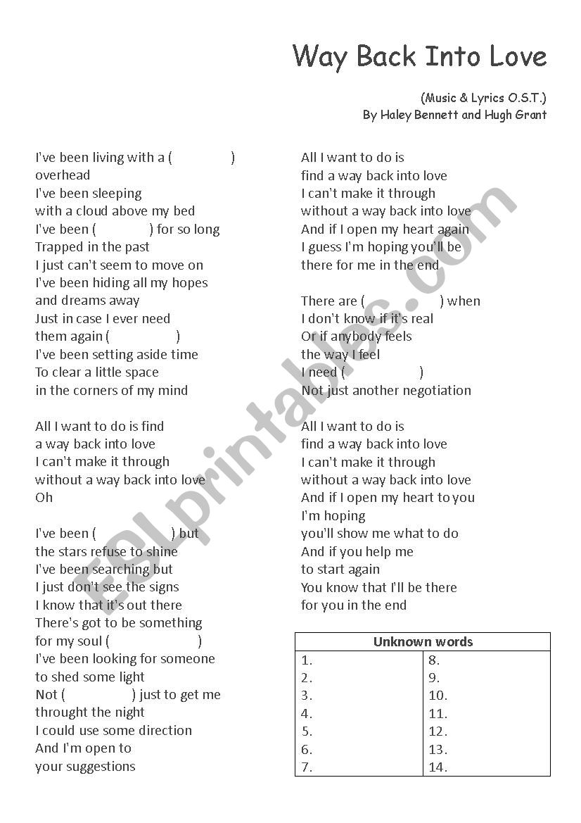 Pop Song English(Way Back Into Love from Music&Lyrics O.S.T.)