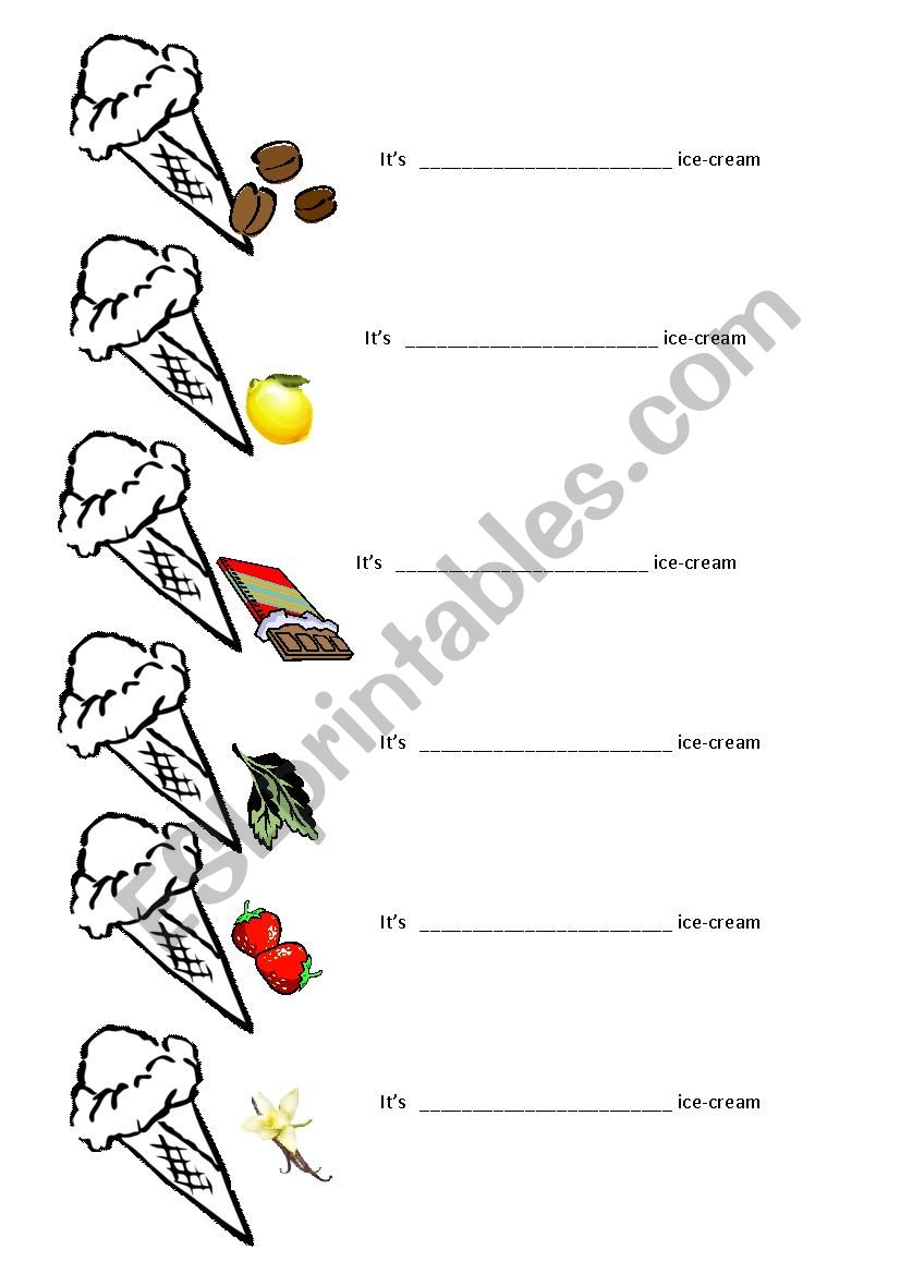 FLAVOURS worksheet