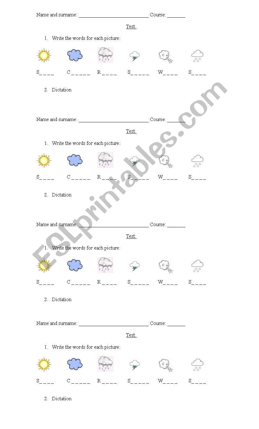 The weather worksheet