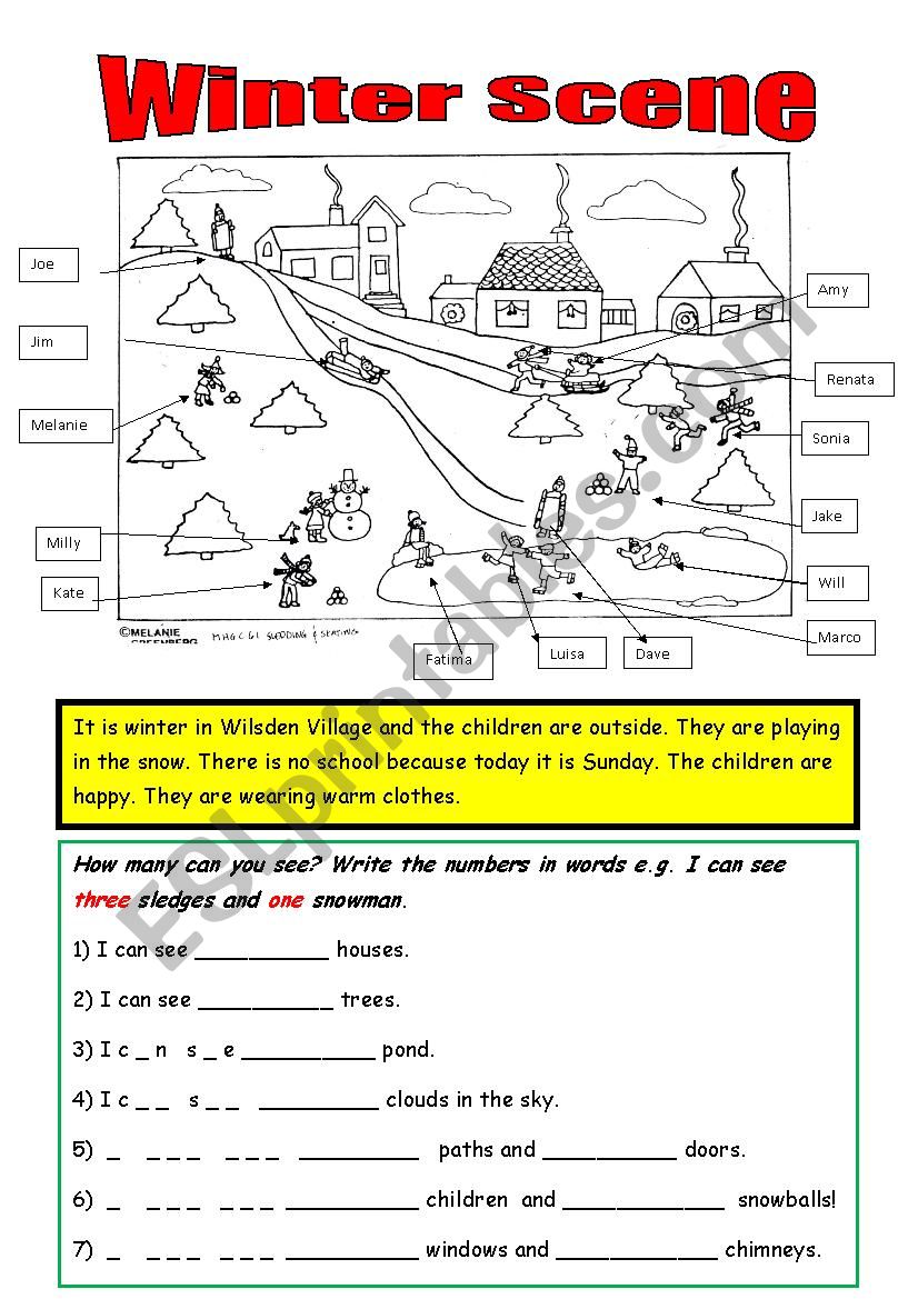 Winter Scene worksheet