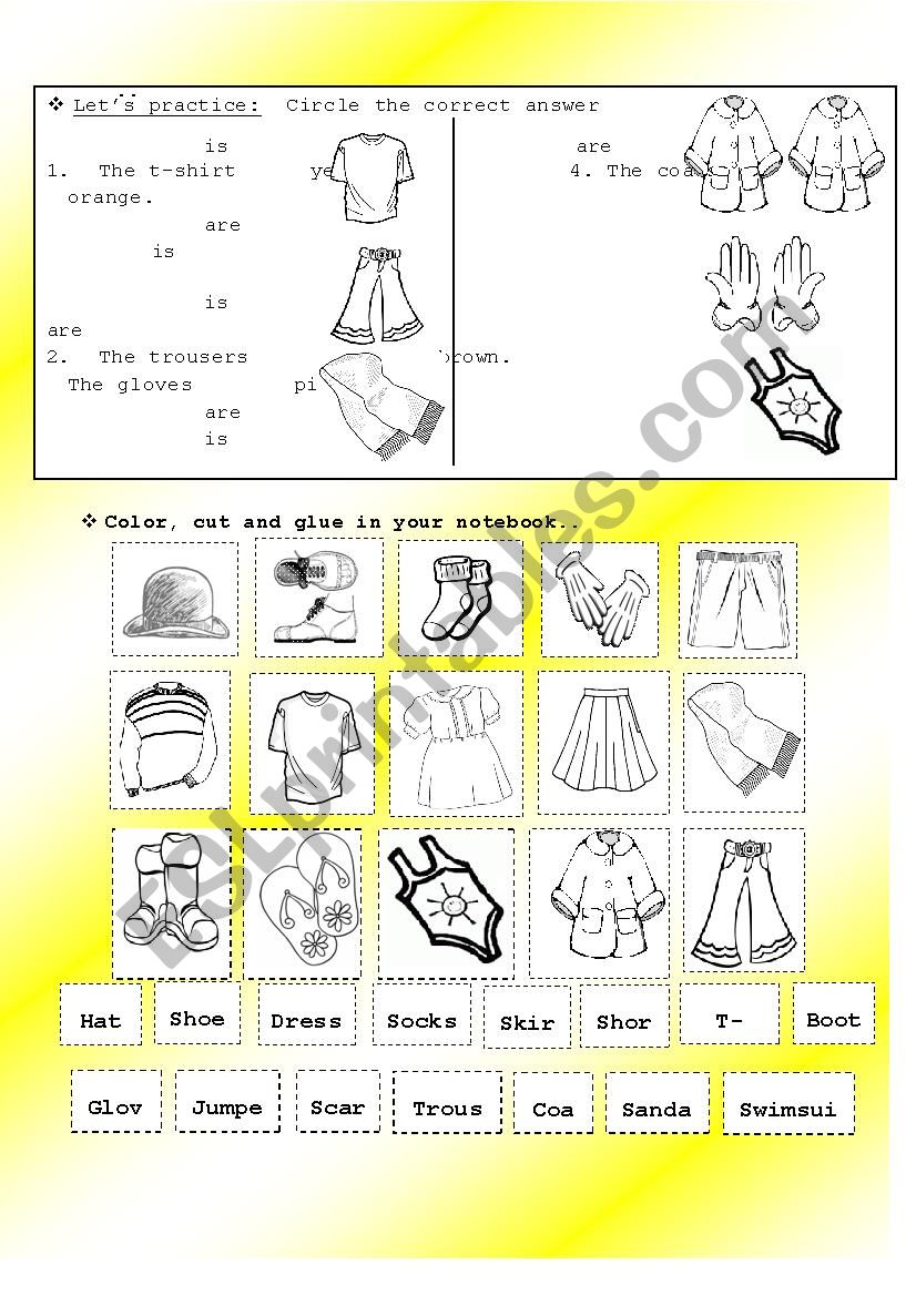 Pictionary_Clothes worksheet