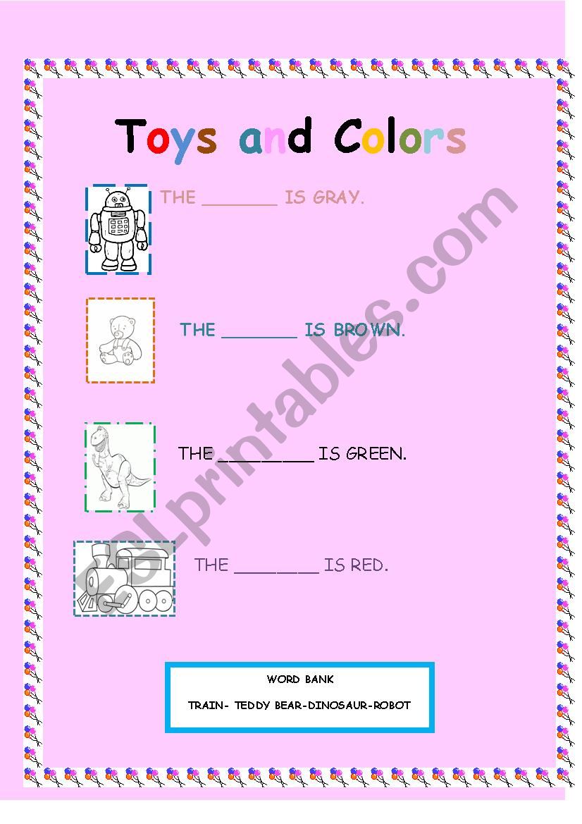 toys and colors worksheet