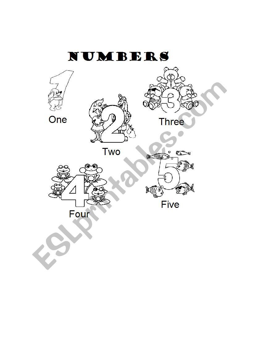 number 1 to 5 worksheet