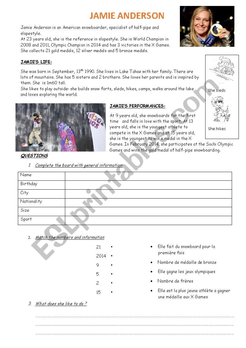 Jame Anderson worksheet