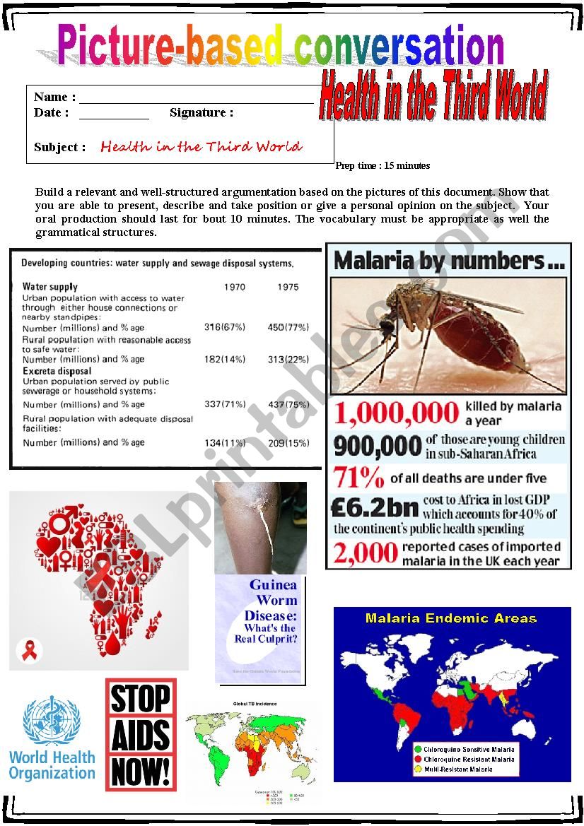 Picture based conversation.  Health in the poor countries. (Debating) 4/...