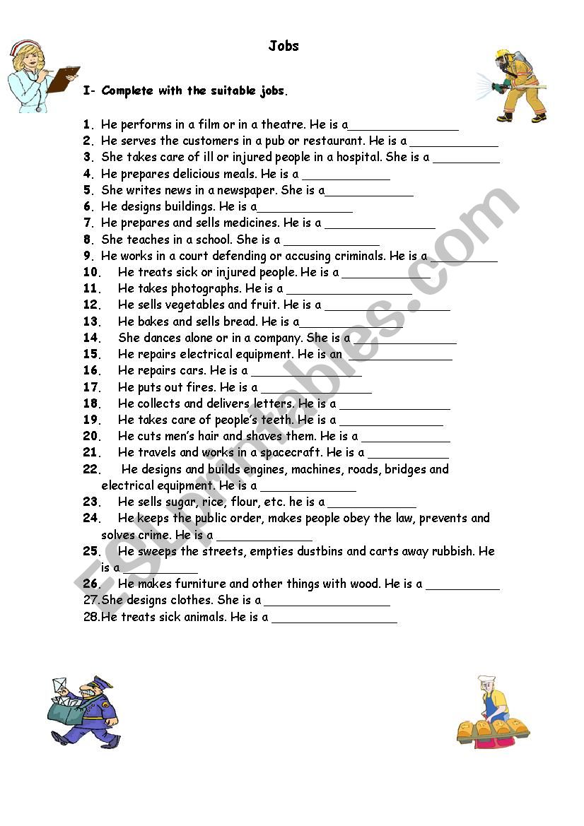 jobs worksheet