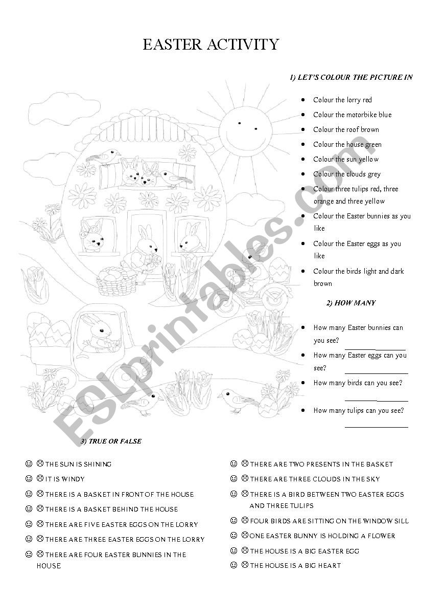 Easter activity worksheet