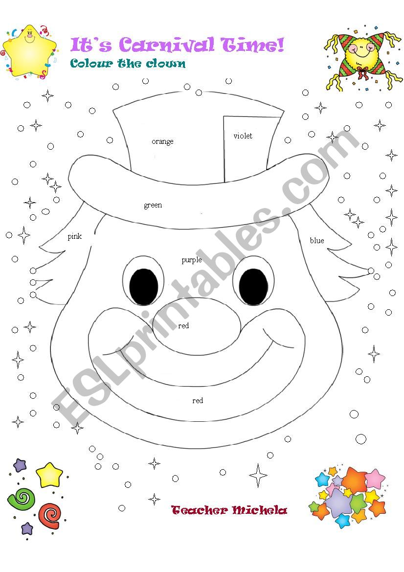 ItÂ´s Carnival time- colour the clown