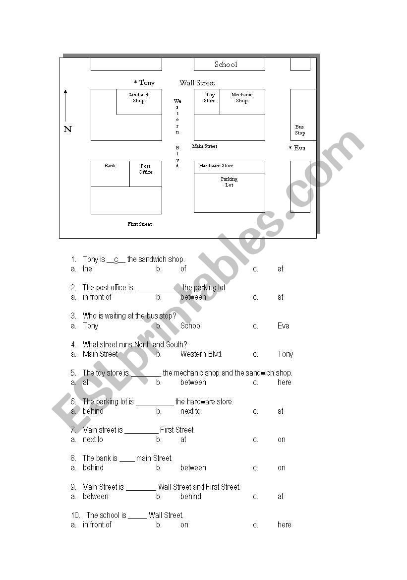the town worksheet