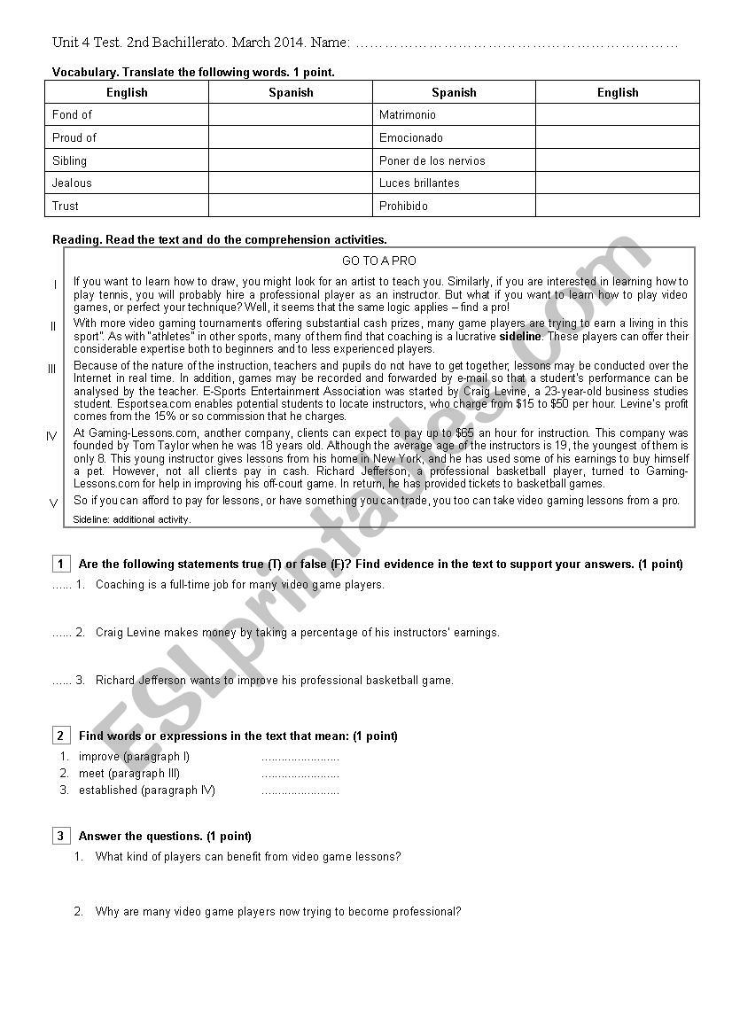 Reading, Grammar and vocabulary test. Intermediate. Conditionals, wish clauses and passive voice.