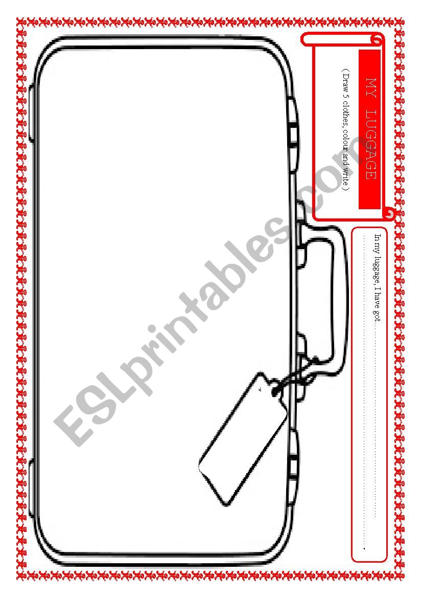 my luggage worksheet