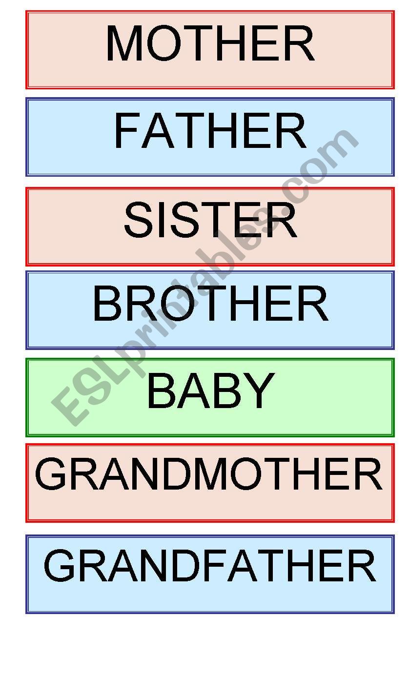 FAMILY WORDS worksheet